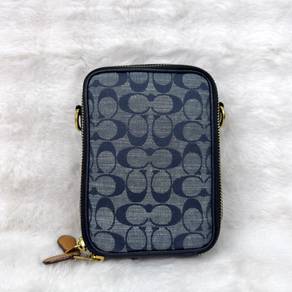 Authentic Coach Blue Denim Stanton Crossbody Bag