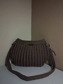 Khaki Handmate Crocheted Bag