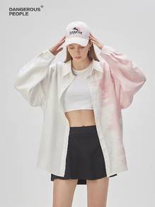 Men's Pink & White Gradient Long Sleeve Shirt