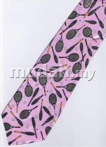 Tennis Racket Ball Sport Game Cartoon Neck Tie