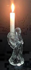 Vintage Glass Angel Candle Holder - 1980s