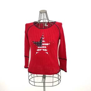 Tommy Hilfiger Star Printed Red Knitwear