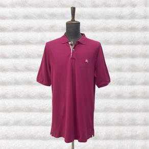 Burberry Polo Red Middle collar Check Placket