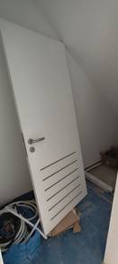 white solid wood door