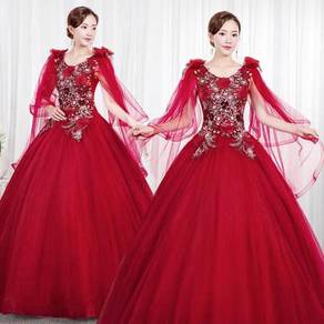 Red cape wedding bridal ball dress gown RB1817
