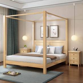 CANOPY BED FRAME King Size Double Metal Bedroom
