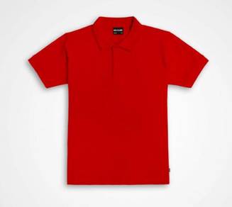 T-shirt plain polo short sleeve red