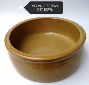 Clay Ceramic Pet Food Water Bowl 6719 9inch Smooth