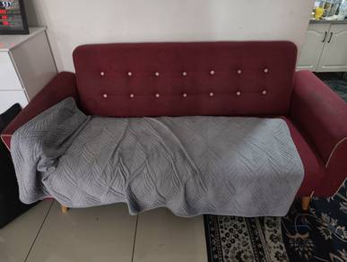 Set Sofa Fabrik Maroon (3+2+Ottoman seater)