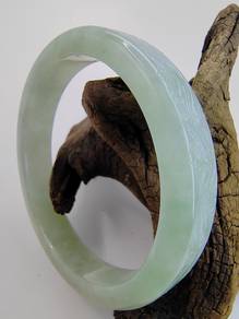 Gelang Giok Jadeite Jed Hijau Muda Ais Burma Asli