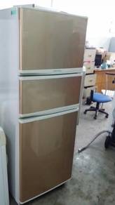 Fridge Elba Gold 3 Doors Peti Ais Refrigerator Ice