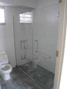SHOWER SCREEN GLASS WALL PANEL l skrin mandian l