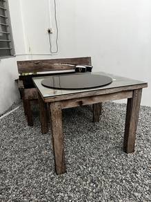 Belian Wood Chair & Table Set