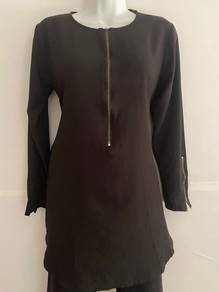 Baju blouse Muslimah lengan panjang/Black blouse