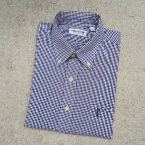 YSL Yves Saint Laurent Checked Blue/White Shirt