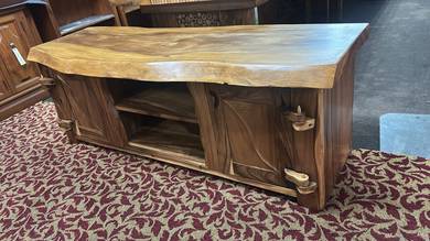 rustic solid wood TV console