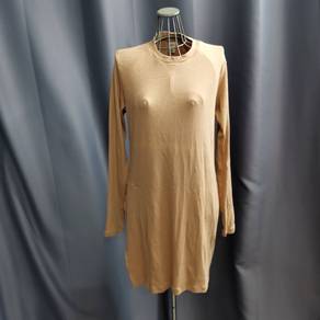 Uniqlo X Hana Tajima Brown Long Sleeve Midi Dress