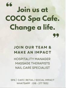 Hospitality Manager (Spa & Cafe)