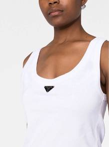 Prada white ribbed tank top