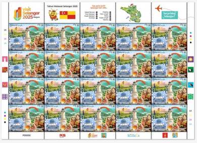 Mint Stamp Sheet Visit Selangor Malaysia 2025