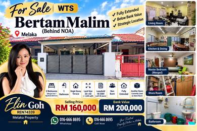 1-storey Terraced House For Sale in Bertam Malim,MLK