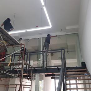 PASANG GLASS WALL 12mm l install dinding kaca anda