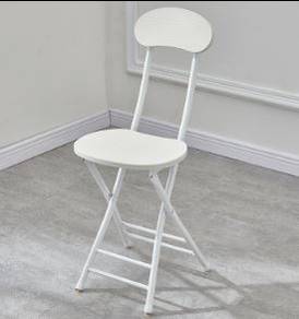 All White Plastic round foldable chair kerusi
