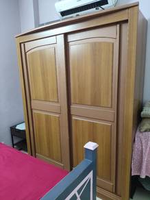 Wooden Wardrobe with Sliding Doors–Good Condition 