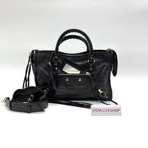 Preloved Balenciaga Black City Bag Small GHW
