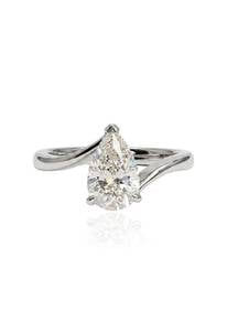 750 WHITE GOLD Ring DIAMOND PEAR CUT (EC00197WGR)