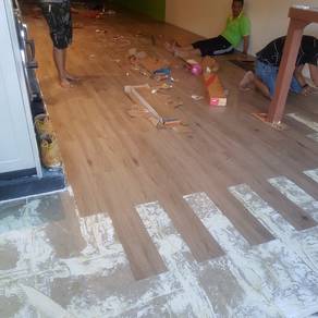 INSTALL LANTAI VINYL 3mm l pasang vinyl 3mm anda l