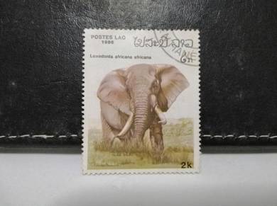 1986 Laos Stamp Elephant