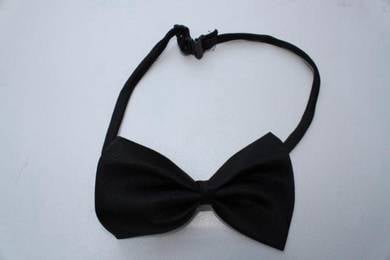 Black Adjustable Men Quality Solid Bowtie Bow Tie