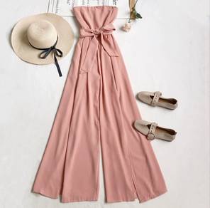pink summer long jumpsuit