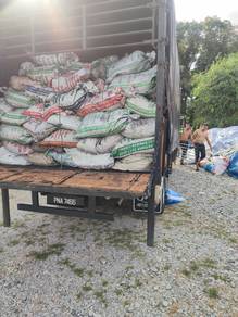 Sekam padi mentah Dan bakar 35bag hantar terus