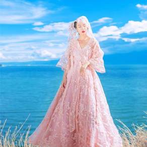 White pink bridesmaid prom maxi dress RBP0437