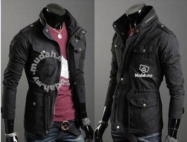 Black Hoodie Multi-Pocket Hiking Coat Men Jacket