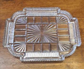 Vintage pressed glass vanity tray