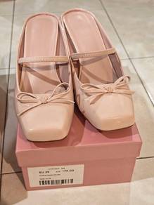 Size 39 Polina Heeled Mules In Nude 