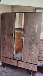 1970s 2 doors wardrobe with mirror