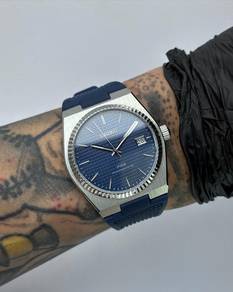 Custom Seiko Mod 40mm Blue Fluted PRX Rubber