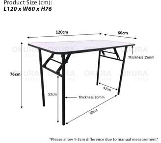 meja lipat 120x60 cm