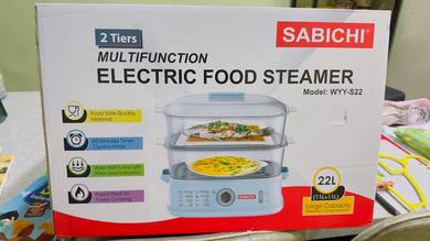 Electric food steamer 2 tier
