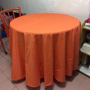 ROUND Orange Tablecloth - 88 inches Diameter