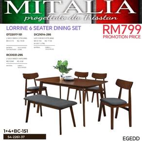 Meja Makan 6 Seater Modern Design | Dining Set