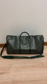 Goyard Boston 45 Travel Bag in Green Canvas