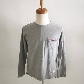 Thom Browne Grey Long Sleeve Pocket T-Shirt