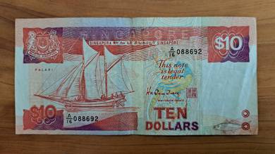 1988 Singapore Currency $10