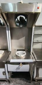 Stainless Steel Mee Goreng Stall With Fan