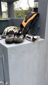 Cyclist helmet/shoes/camelbak